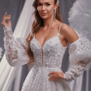 Dantel İşlemeli A Kesim Gelinlik – 8113