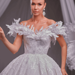 Prenses Kesim Omuz Dekolteli Gelinlik – 8888