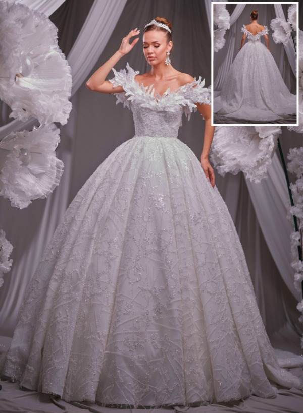 Prenses Kesim Omuz Dekolteli Gelinlik – 8888 - Görsel 2